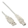 InLine? USB 2.0 Kabel, A an B, transparent, 5m