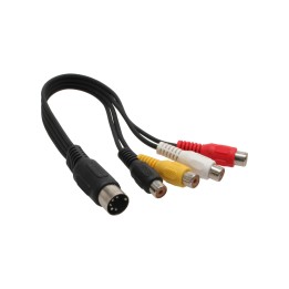 InLine? DIN Adapterkabel 5pol DIN Stecker auf 4x Cinch Buchse, 0,2m