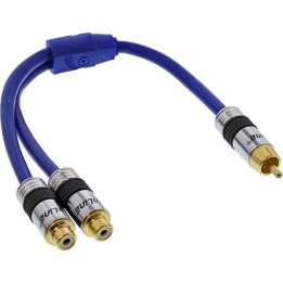 InLine? Cinch-Y-Kabel, PREMIUM, 1x Cinch Stecker zu 2x Cinch Buchse, 0,25m