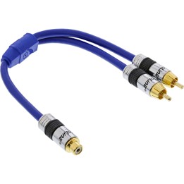 InLine? Cinch-Y-Kabel, PREMIUM, 1x Cinch Buchse zu 2x Cinch Stecker, 0,25m
