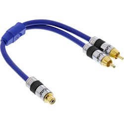 89927P - Câble en Y RCA InLine®, PREMIUM, 1x prise RCA vers 2x fiche RCA, 0,25 m