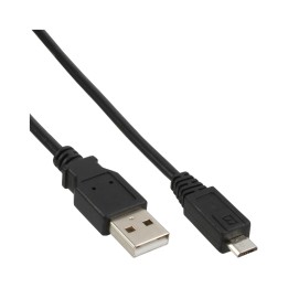 InLine? Micro-USB 2.0 Kabel, USB-A Stecker an Micro-B Stecker, schwarz, 0,5m