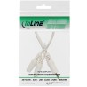 99300G - Câble Y jack InLine®, 3,5 mm ST vers 2x 3,5 mm BU, stéréo, blanc/plaqué or, 0,1 m
