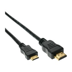 InLine? High Speed HDMI? Mini Kabel, Stecker A auf C, verg. Kont., schwarz, 1m
