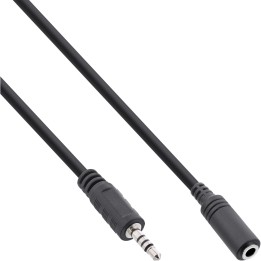 InLine? Klinken Adapterkabel 4pol. 2,5mm Stecker - 4pol. 3,5mm Buchse, 0,2m