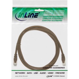 72511K - Câble patch InLine®, SF/UTP, Cat.5e, marron, 1 m