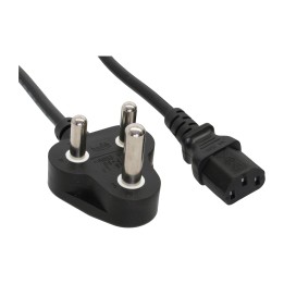 16652R - Câble d'alimentation InLine®, alimentation Afrique du Sud 5A type D vers prise appareil froid C13, 1,8m