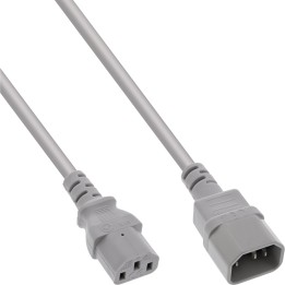 16632G - Rallonge appareil froid InLine®, C13 à C14, grise, 1,8 m
