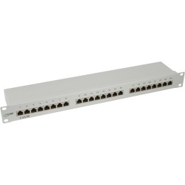 Panneau à connexions InLine®, Cat.5e 24 x, 19", 1HE, gris clair, RAL7035