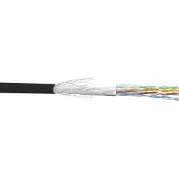 72099S - Câble patch InLine® Cat.5e, noir, SF/UTP, AWG26, PVC, 100 m