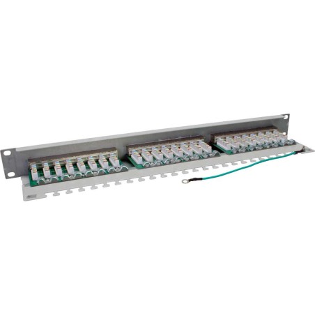 Panneau à connexions InLine®, Cat.5e 24 x, 19", 1HE, gris clair, RAL7035