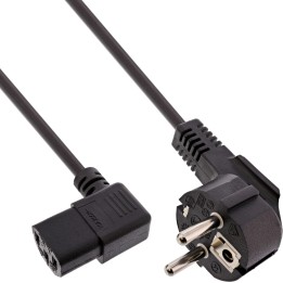 16752M - Câble d'alimentation InLine®, câble de protection / prise IEC C13 coudée à gauche, noir, 0,5 m