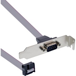 33208C - Support de connecteur série InLine®, profil bas, bande ST 9 broches vers bande BU 10 broches 1:1 0,6 m