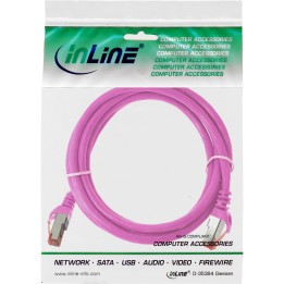 InLine? Patchkabel, S/FTP (PiMf), Cat.6, 250MHz, PVC, Kupfer, pink, 1,5m