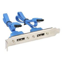 InLine? eSATA Slotblech, 2x eSATA Buchse extern auf intern SATA Stecker, 0,3m