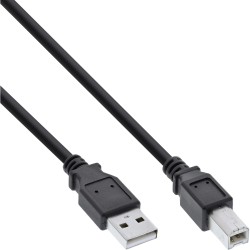 34550X - Câble InLine® USB 2.0, A vers B, noir, 0,5 m