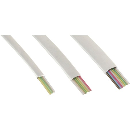 Câble modulaire 8 fils ruban blanc, 100m Ring