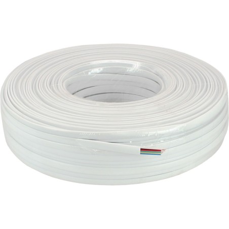 Câble modulaire 8 fils ruban blanc, 100m Ring