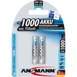Ansmann accumulateur NiMH, Micro (AAA), 1000mAh, 2 x blister (5030892)