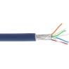 76899B - Câble patch InLine®, S/FTP (PiMf), Cat.6A, 500 MHz, sans halogène, cuivre, bleu, 100 m