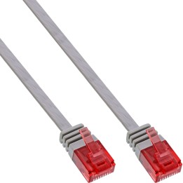 InLine? Patchkabel flach, U/UTP, Cat.6, grau, 1m