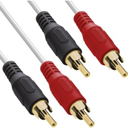 InLine? Cinch Kabel, 2x Cinch, Stecker / Stecker, wei? / gold, 1m