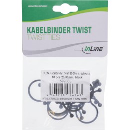 InLine? Kabelbinder Twist 26-30mm, schwarz, 10 St?ck