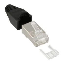 100er Pack InLine? Crimpst. RJ45 gesch., m. Knicksch. & Einf?delh., schwarz bulk