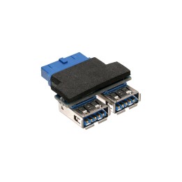 33444I - Adaptateur InLine® USB 3.0, 2x prise A pour post-connexion