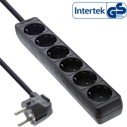 16461I - Multiprise InLine®, contact de protection 6 voies, noir, 1,5 m
