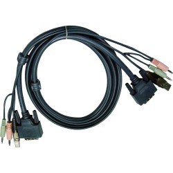 KVM Jeu de câbles, ATEN DVI+USB+Audio, 2L-7D03U , longueur 3m