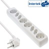16481W - Multiprise InLine®, 8 prises, 4x contact de protection  4x Euro, blanc, 1,5m