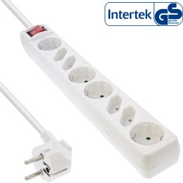 16483T - Multiprise InLine®, 8 prises, 4x contact de protection  4x Euro, blanc, 3m