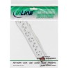 16483T - Multiprise InLine®, 8 prises, 4x contact de protection  4x Euro, blanc, 3m