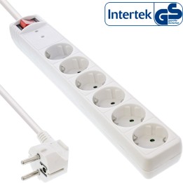 16461Q - Multiprise InLine®, contact de protection à 6 contacts, avec ÜSS, blanc