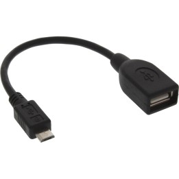 InLine? Micro-USB OTG Adapterkabel, Micro-B Stecker an USB A Buchse, 0,1m