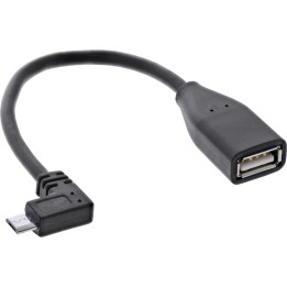 InLine? Micro-USB OTG Adapterkabel, Micro-B ST gewinkelt an USB A BU, 0,1m