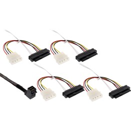 27633A - Câble InLine® Mini SAS HD, SFF-8643 coudé vers 4x SFF-8482  alimentation, 0,5 m