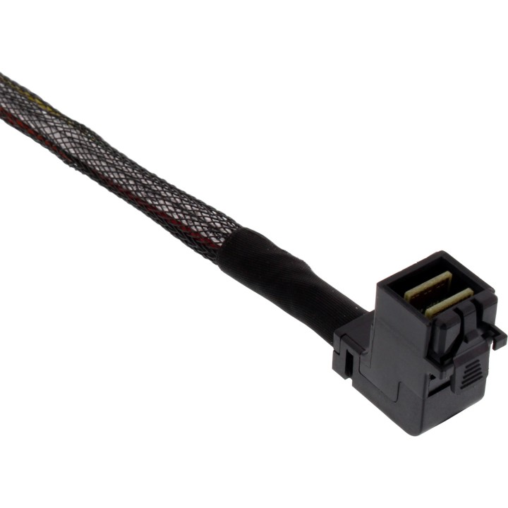 27633A - Câble InLine® Mini SAS HD, SFF-8643 coudé vers 4x SFF-8482  alimentation, 0,5 m