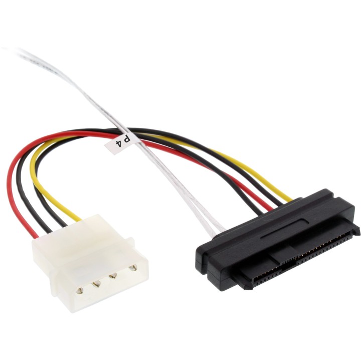 27633A - Câble InLine® Mini SAS HD, SFF-8643 coudé vers 4x SFF-8482  alimentation, 0,5 m