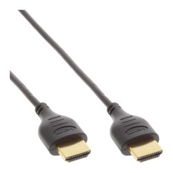 17555S - Câble HDMI Superslim InLine® A vers A, HS avec Eth., Premium, noir / or, 0,5 m