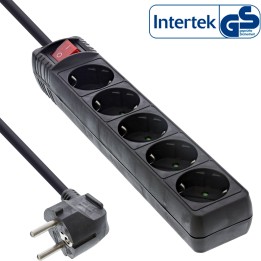 16451D - Multiprise InLine®, contact de protection 5 voies, noir, 1,5 m