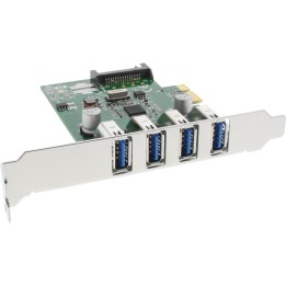 InLine? Schnittstellenkarte, 4x USB-A, USB 3.2 Gen.1, PCIe, inkl. LP Slotblech