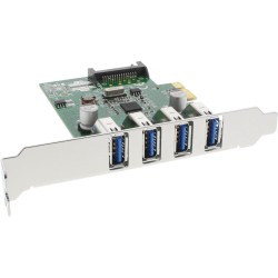 InLine? Schnittstellenkarte, 4x USB-A, USB 3.2 Gen.1, PCIe, inkl. LP Slotblech
