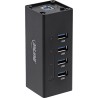 InLine? USB 3.0 Hub, 4 Port, Aluminiumgeh?use, schwarz, mit 2,5A Netzteil InLine? USB 3.0 Hub, 4 Port, Aluminiumgeh?use, schwarz, mit 2,5A Netzteil