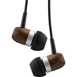 55357 - InLine® woodin-ear, casque intra-auriculaire avec microphone à câble et bouton de fonction, noyer