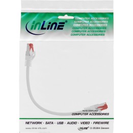 InLine? Patchkabel, S/FTP (PiMf), Cat.6, 250MHz, PVC, CCA, wei?, 0,25m