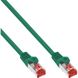 76102G - Câble patch InLine®, S/FTP (PiMf), Cat.6, 250 MHz, PVC, CCA, vert, 2 m