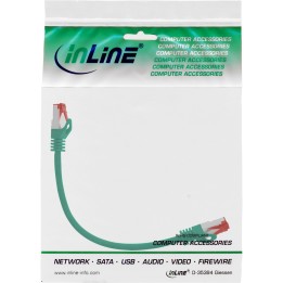 InLine? Patchkabel, S/FTP (PiMf), Cat.6, 250MHz, PVC, CCA, gr?n, 0,25m