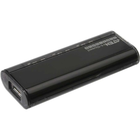 Mini USB 2.0 4-Port concentrateur, noir, avec solénoïde, sans bloc d'alimentation, Aten UH284Q9Z